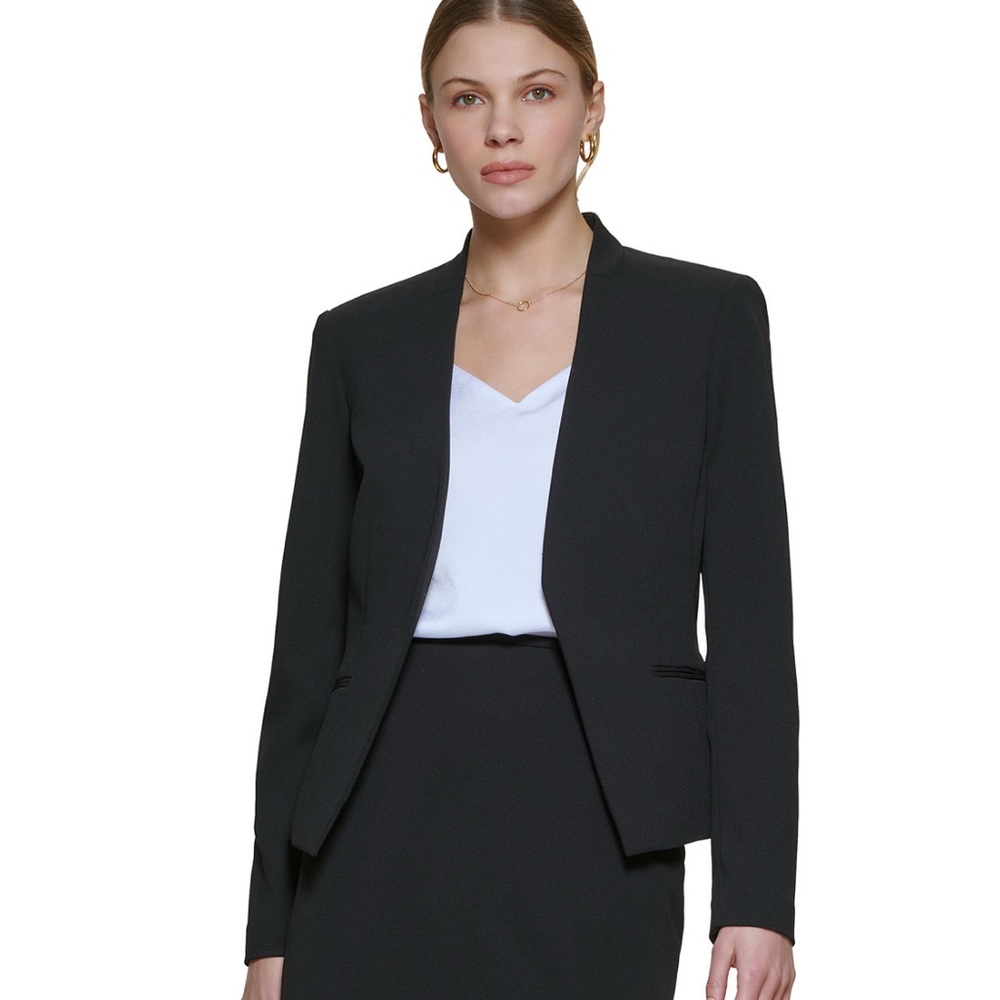 Calvin Klein asymmetrical open front blazer
